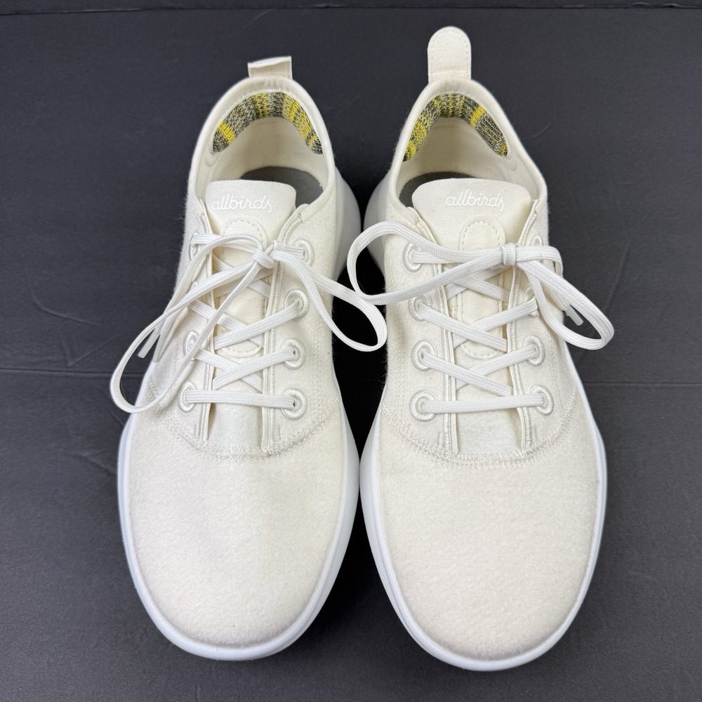 Allbirds Super Light WOOL Runners 8 Womens Lace Up Natural White Worn Once